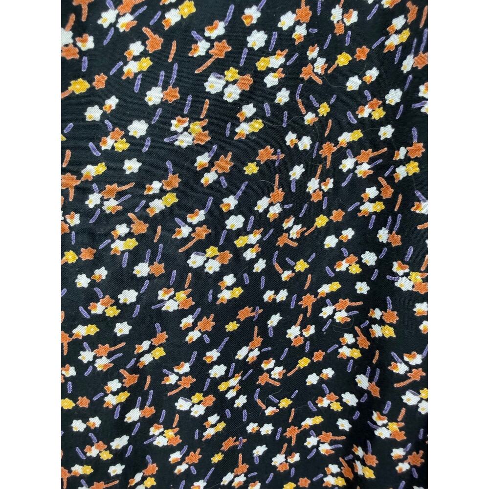 Madewell Womens M Bubble Sleeve Button-Front Midi Dress in Adorable Ditsy Black - Picture 11 of 16